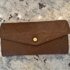 Louis Vuitton Monogram Empreinte Leather Wallet – Caramel Brown 💫